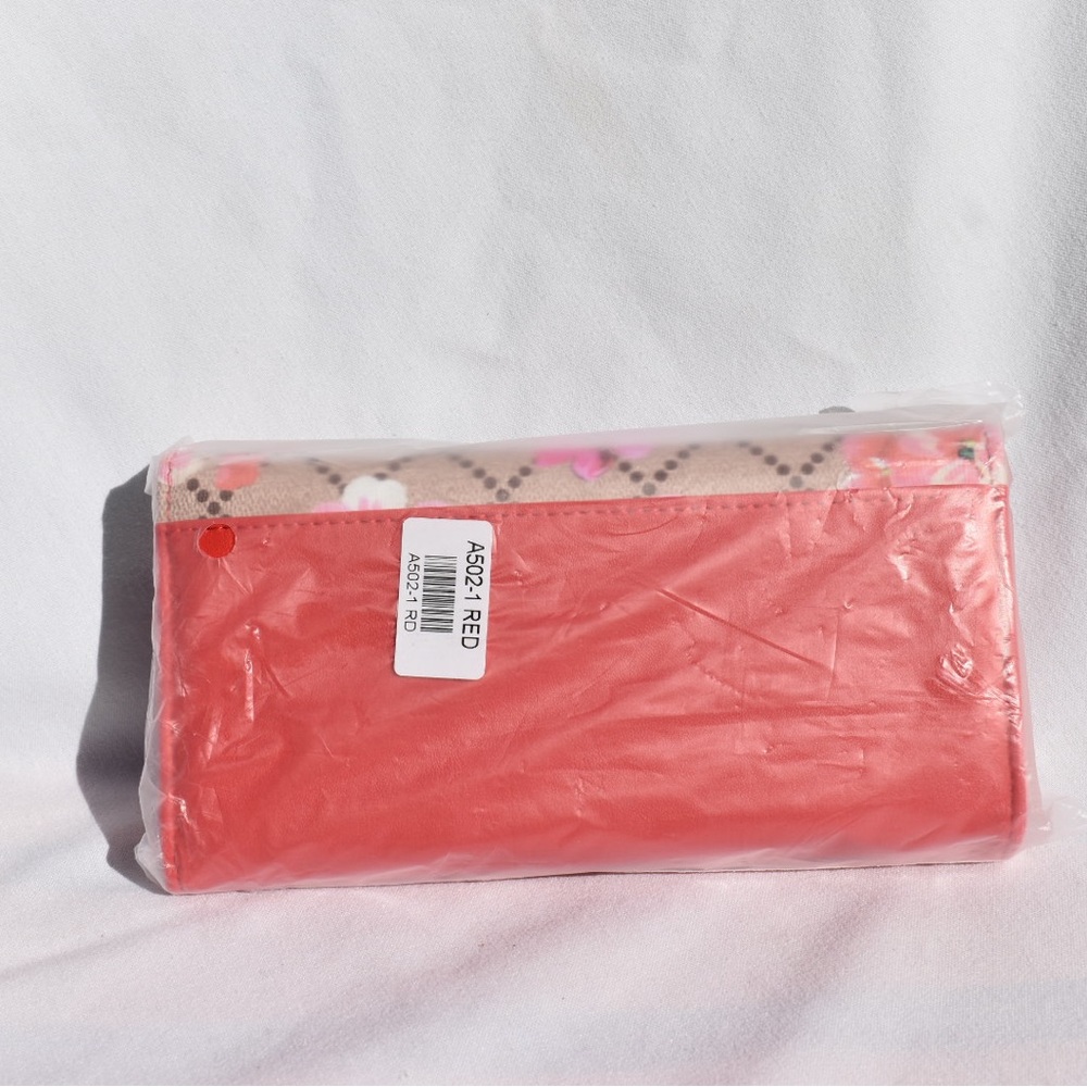 AR New York Floral Print Wallet Red with Removable Wristlet Strap - Picture 10 of 12
